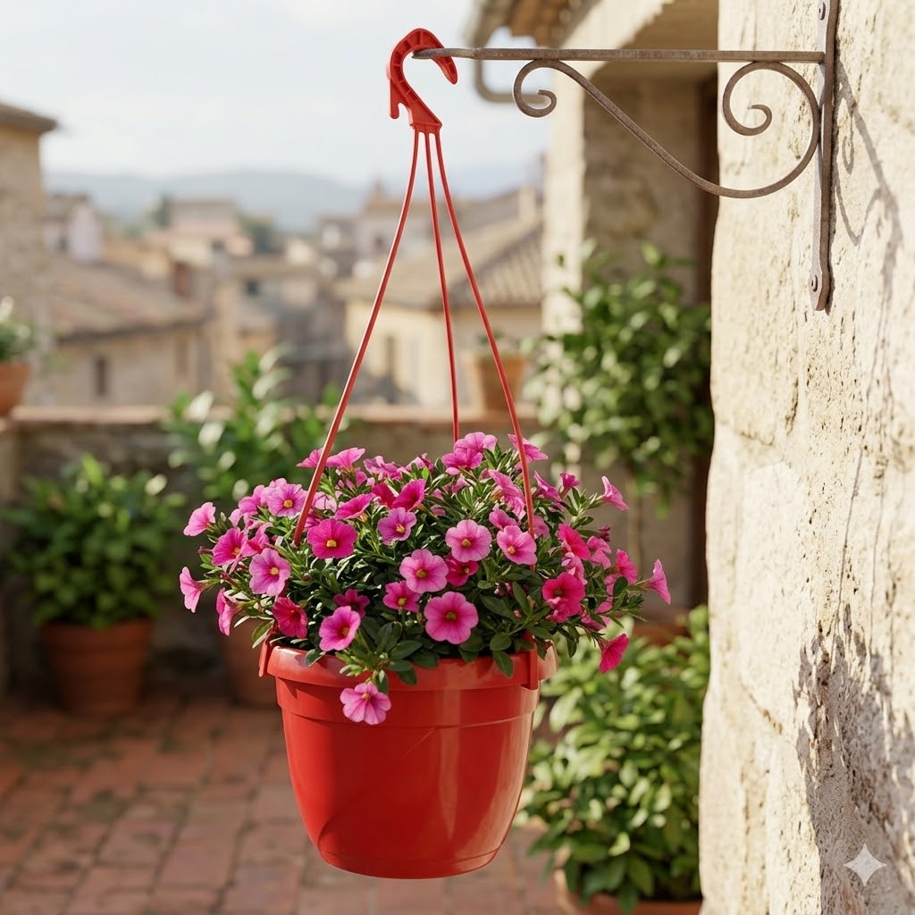 viseca saksija-crvena